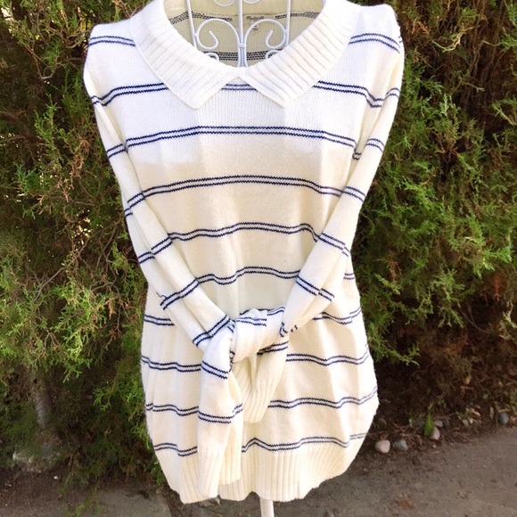 Madewell Sweaters - Madewell Striped Mock Collar Sweater